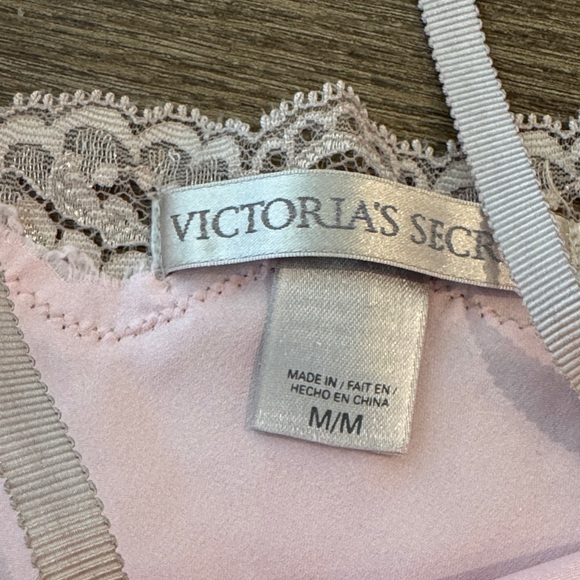 Victoria's Secret Pink Satin Chemise with Lace and crystals. Sold Out. - Picture 5 of 6